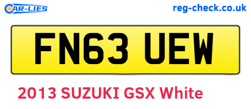 FN63UEW are the vehicle registration plates.