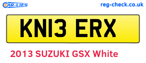 KN13ERX are the vehicle registration plates.