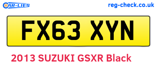 FX63XYN are the vehicle registration plates.