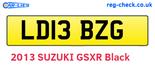 LD13BZG are the vehicle registration plates.