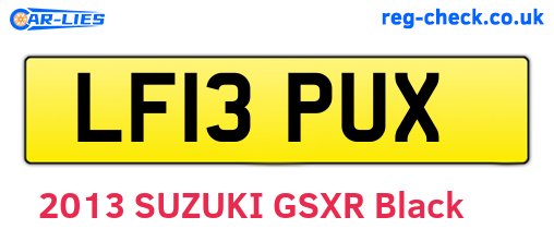 LF13PUX are the vehicle registration plates.