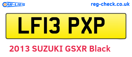 LF13PXP are the vehicle registration plates.