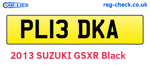 PL13DKA are the vehicle registration plates.