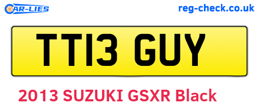 TT13GUY are the vehicle registration plates.