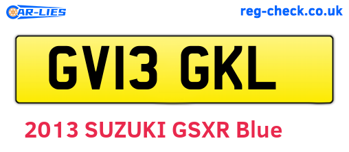 GV13GKL are the vehicle registration plates.