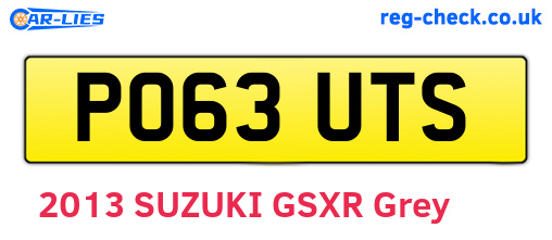 PO63UTS are the vehicle registration plates.