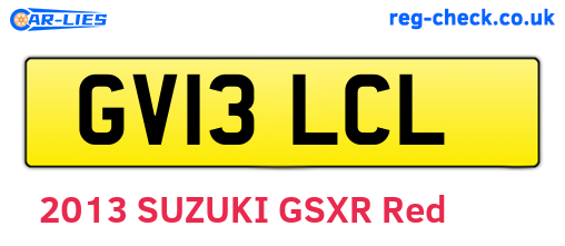 GV13LCL are the vehicle registration plates.