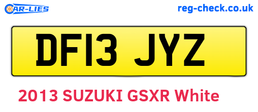 DF13JYZ are the vehicle registration plates.