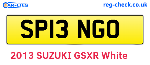 SP13NGO are the vehicle registration plates.