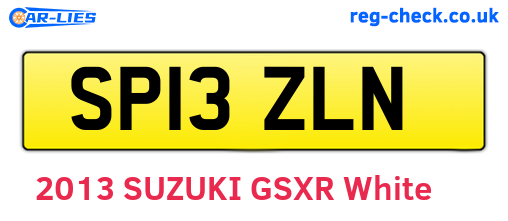 SP13ZLN are the vehicle registration plates.