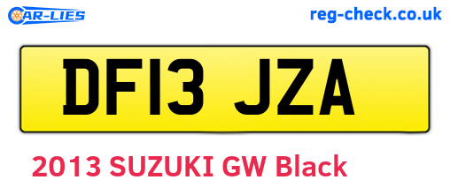DF13JZA are the vehicle registration plates.