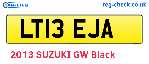 LT13EJA are the vehicle registration plates.