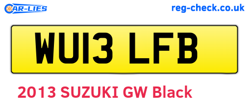 WU13LFB are the vehicle registration plates.