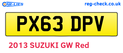 PX63DPV are the vehicle registration plates.