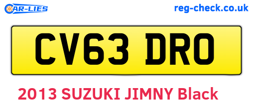 CV63DRO are the vehicle registration plates.