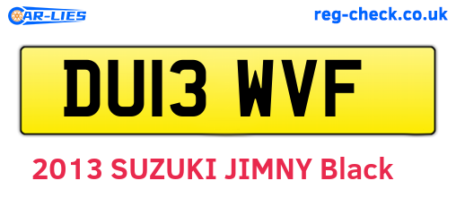DU13WVF are the vehicle registration plates.