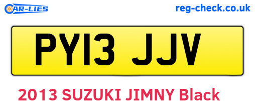 PY13JJV are the vehicle registration plates.