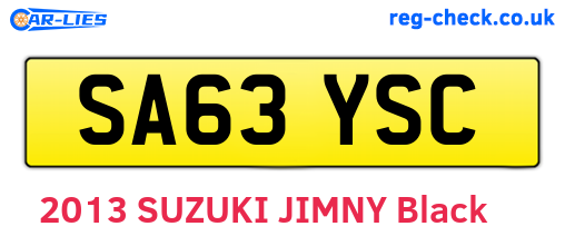 SA63YSC are the vehicle registration plates.