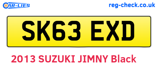 SK63EXD are the vehicle registration plates.
