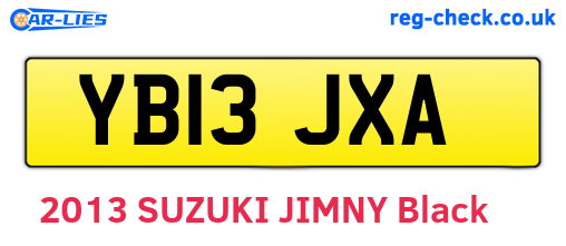 YB13JXA are the vehicle registration plates.