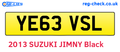YE63VSL are the vehicle registration plates.