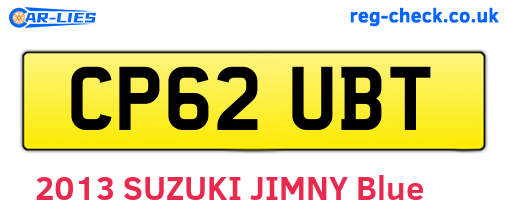 CP62UBT are the vehicle registration plates.