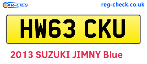 HW63CKU are the vehicle registration plates.