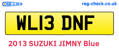WL13DNF are the vehicle registration plates.
