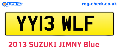 YY13WLF are the vehicle registration plates.