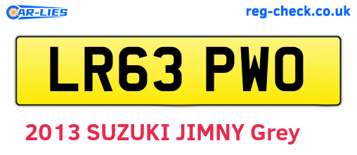 LR63PWO are the vehicle registration plates.