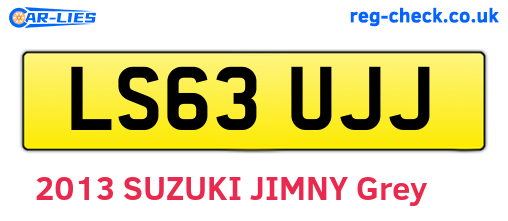 LS63UJJ are the vehicle registration plates.