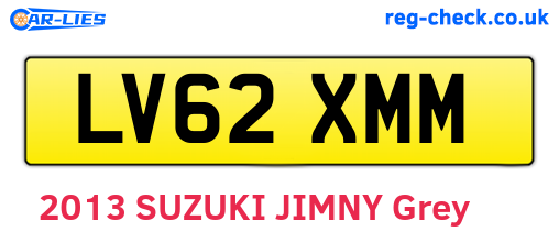 LV62XMM are the vehicle registration plates.