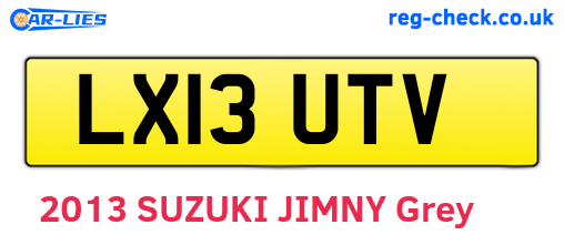 LX13UTV are the vehicle registration plates.