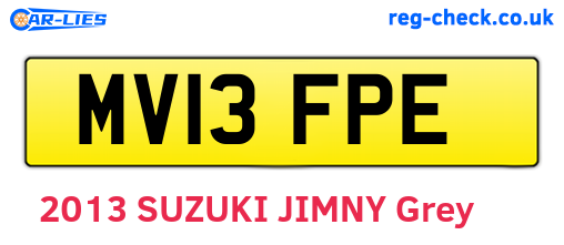 MV13FPE are the vehicle registration plates.