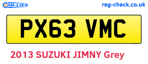 PX63VMC are the vehicle registration plates.