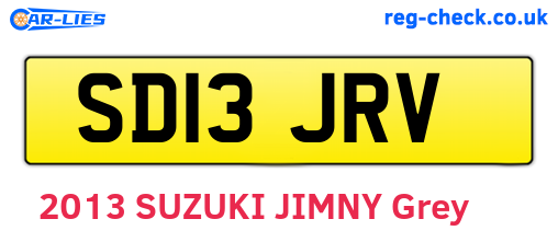 SD13JRV are the vehicle registration plates.