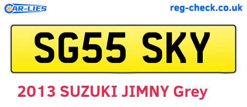 SG55SKY are the vehicle registration plates.