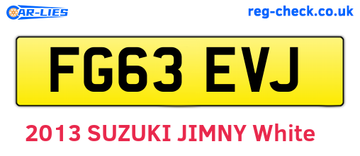FG63EVJ are the vehicle registration plates.