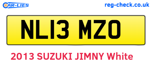NL13MZO are the vehicle registration plates.