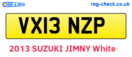 VX13NZP are the vehicle registration plates.
