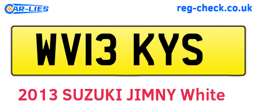 WV13KYS are the vehicle registration plates.