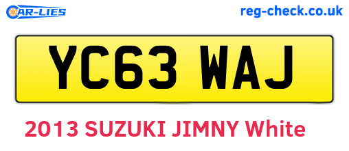 YC63WAJ are the vehicle registration plates.