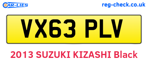 VX63PLV are the vehicle registration plates.