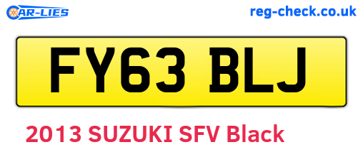 FY63BLJ are the vehicle registration plates.