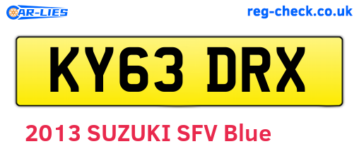 KY63DRX are the vehicle registration plates.