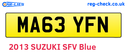 MA63YFN are the vehicle registration plates.