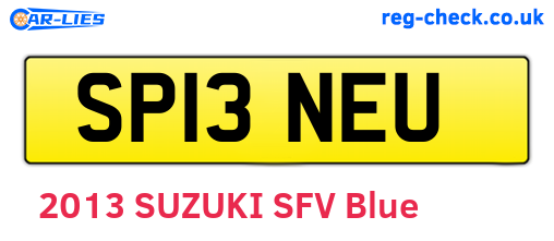 SP13NEU are the vehicle registration plates.