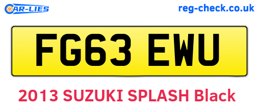 FG63EWU are the vehicle registration plates.