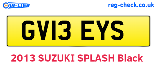 GV13EYS are the vehicle registration plates.