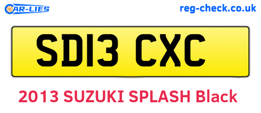 SD13CXC are the vehicle registration plates.